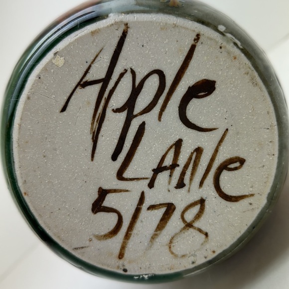 Vtg Apple Lane Studio Art Pottery Vase Abstract Floral Artist Bill Nagengast - Picture 4 of 12